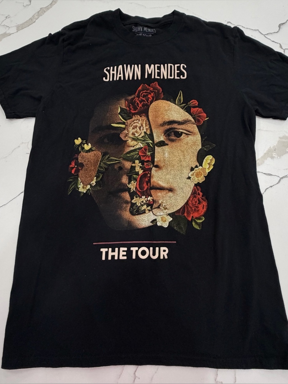 Shawn Mendes The Tour Graphic Band Tee Black Rose Medium